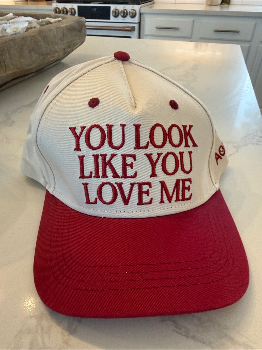 You Look Like You Love Me Two-Tone Baseball Hat - Red & Cream